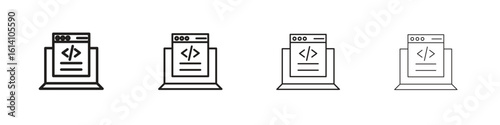 Front end icon set, Illustration, Black