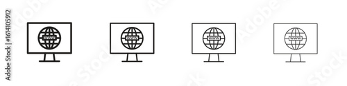 Domain icon set, Illustration, Black