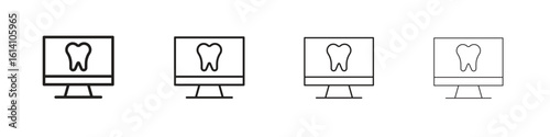 Dental X ray icon set, Illustration, Black