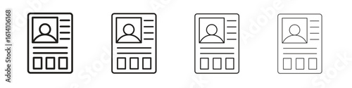 Criminal record icon set, Illustration, Black