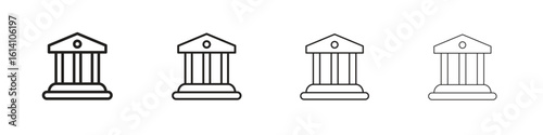 Courthouse icon set, Illustration, Black