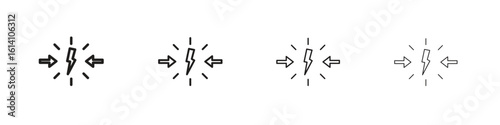 Conflict icon set, Illustration, Black