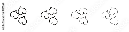 Chickpeas hummus icon set, Illustration, Black