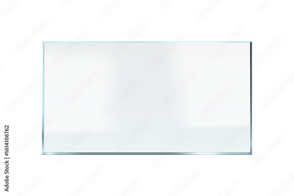 Transparent, shiny glass sheet. Transparent plastic panel. Glare and reflections on the transparent surface. Showcase. Cut out Transparent, shiny glass sheet. Transparent plastic panel. Glare and reflections on the transparent surface. Showcase. Cut out