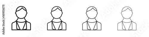 Cashier icon set, Illustration, Black