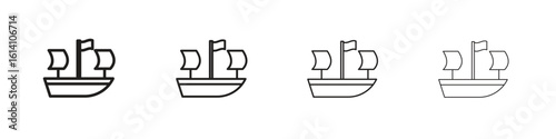 Caravel icon set, Illustration, Black