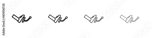 car pedal icon set, Illustration, Black