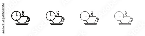 Break icon set, Illustration, Black