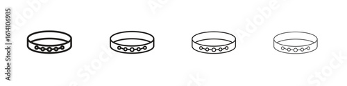 Bracelet icon set, Illustration, Black