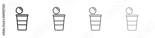 Beer pong icon set, Illustration, Black