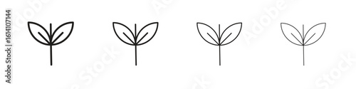 Basil icon set, Illustration, Black