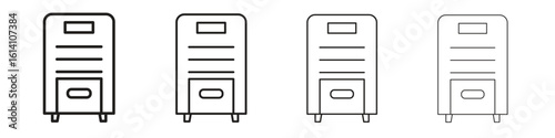 Air purifier icon set, Illustration, Black