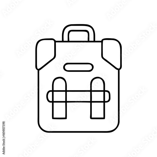 Tactical backpack icon with webbing design