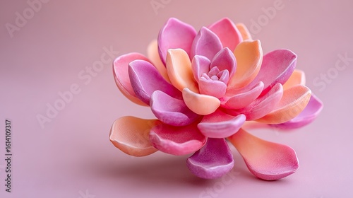 Suspended Succulent on a Seamless Gradient Backdrop with Delicate Soft Shadows, Ideal for Botanical Art and Contemporary Decor