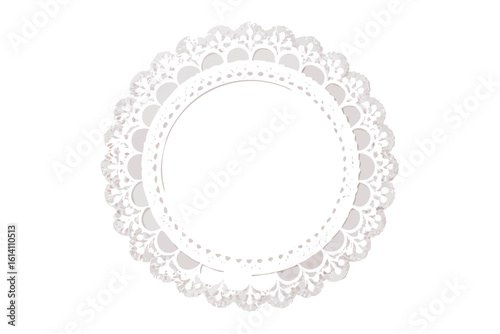 White lace doily round decorative design vintage paper craft elegant pattern