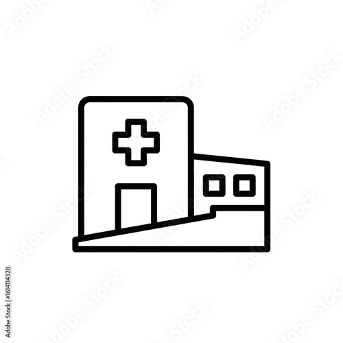 Public Health Hospital Icon in Minimalist Style  