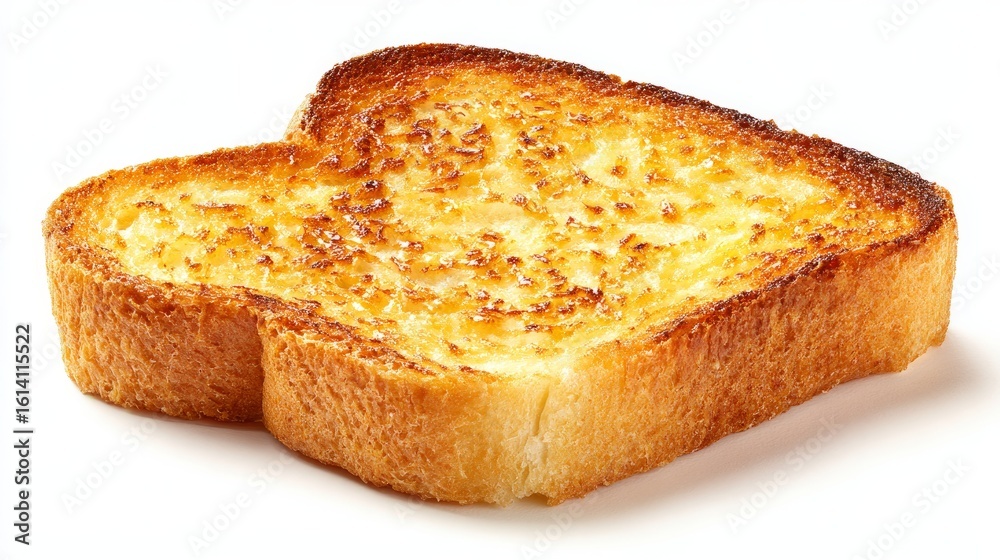 Crisp slice of toasted bread isolated on white background Crisp slice of toasted bread isolated on white background