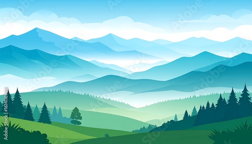 Misty mountain landscape