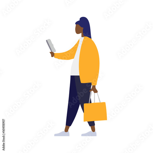Young Woman Shopping on Mobile
