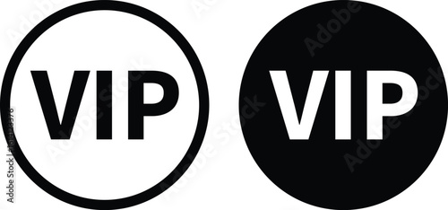 VIP icon set in two styles . icon set in modern design. Priority symbol vector
