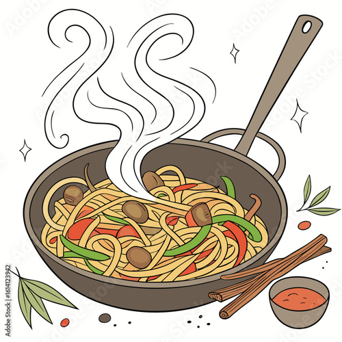 Traditional japanese soba noodles served in a bamboo tray with dipping sauce and chopsticks