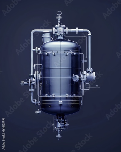 Cryogenic Liquid Air Tank with Detailed Piping