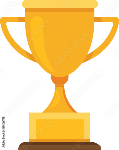 Golden trophy award symbol of victory and achievement