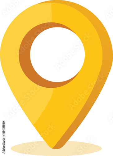 Yellow map pin icon with a shadow