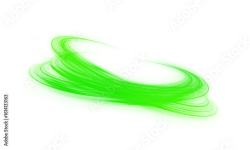 Swirling round motion with light spin and glowing neon waves. Abstract green background full of sparkle, magic, and energy.
