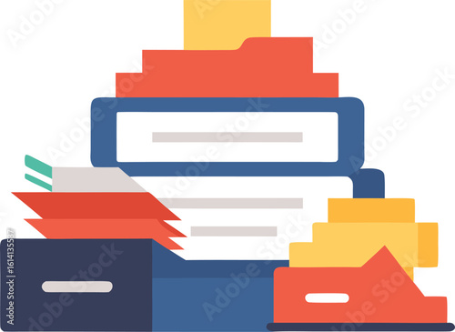 Organized files and documents in a filing cabinet