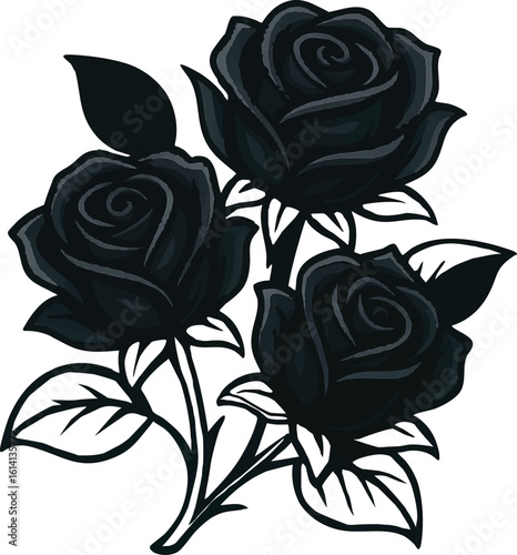 Elegant Black Roses Illustration