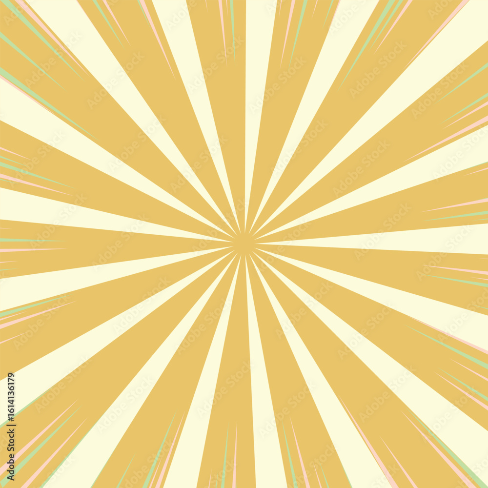 Obraz premium Vibrant Radial Burst of Sunlight and Energy new 2025 trendy sun brust retro comic style background
