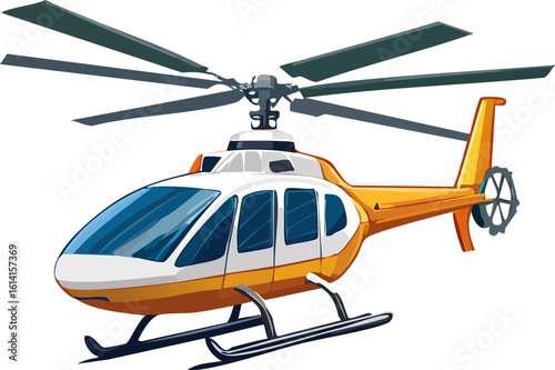 military helicopter isolated on white