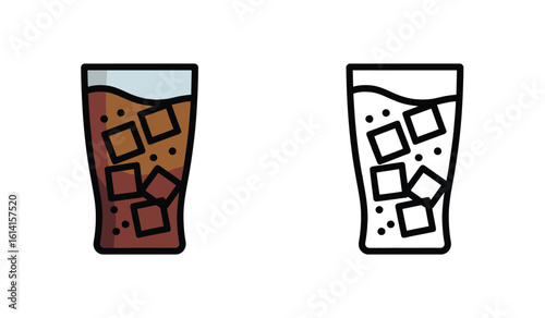 Refreshing Cola Soda with Ice Illustration, a Cool and Delicious Drink for Thirst Quenching