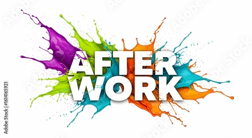 After Work Paint Splash Colorful Celebration Illustration