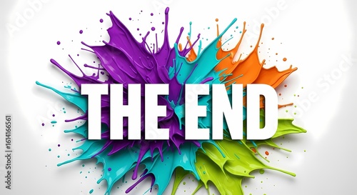 The End Paint Splatter Colorful Background Illustration