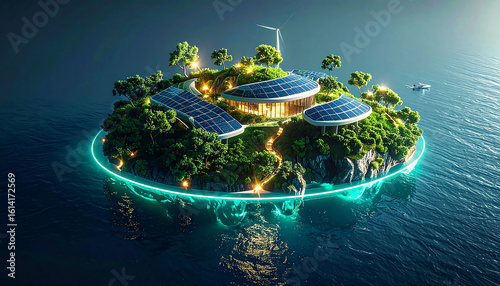 Glowing Ocean Renewable Concept Stock