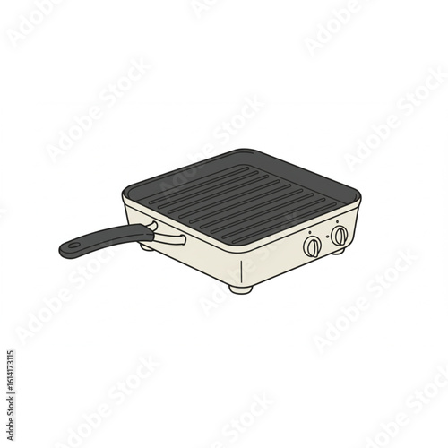 Modern electric grill pan for delicious home cooking and culinary creations