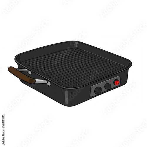 Sizzling electric grill pan perfect for healthy indoor cooking and delicious meals at home.