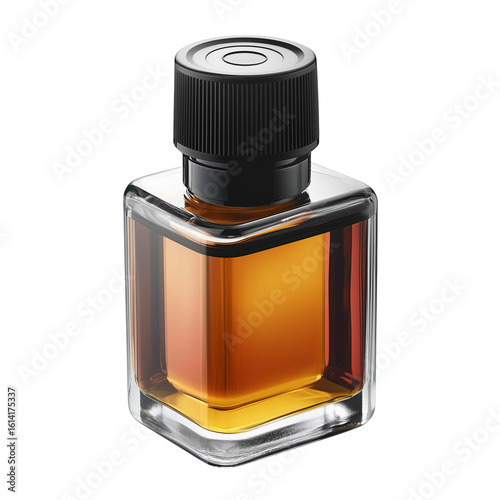 Elegant perfume bottle, parfum, cosmetic product, isolated on transparent background, studio photo