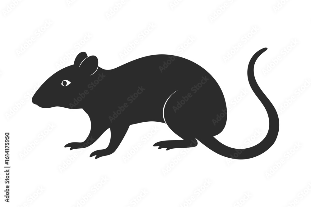 Obraz premium -rat--black-illustration-silhouette-vector