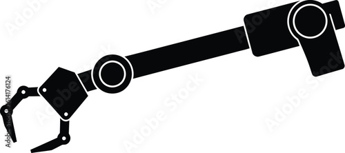 Flat Silhouette Robotic Gripper Vector