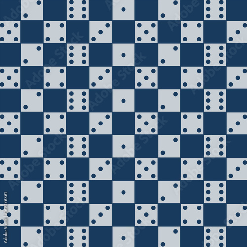 Checkered Dice seamless vector pattern