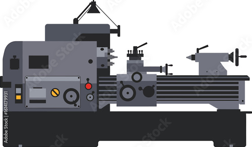 Minimalist Lathe Machine Silhouette Vector Icon