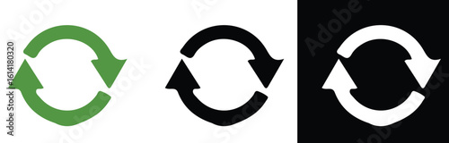 Eco-Friendly Recycle Symbol Icon Set: Sustainable Loop Arrows for Reusable and Circular Design
