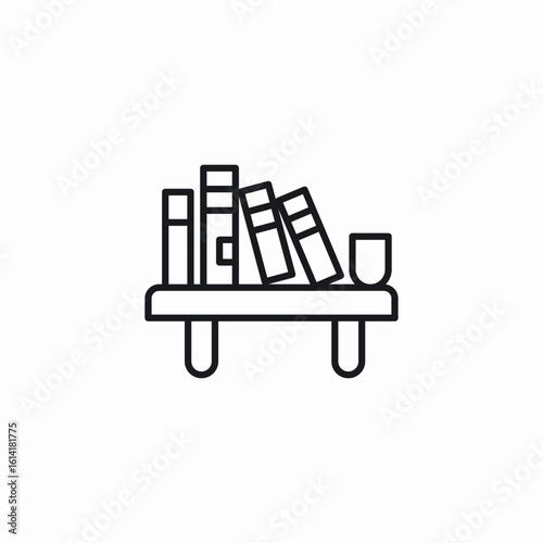 filled bookshelf icon sign vector