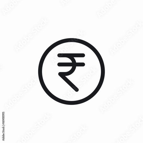 indian rupee coin icon sign vector