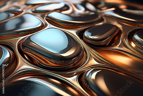 Abstract 3D Brushed Liquid Metal Background