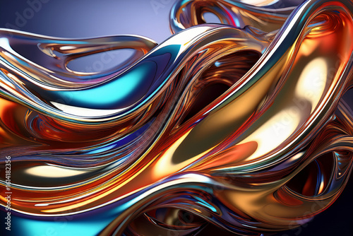 Luxury Metallic Flow with Gold and Copper Reflections