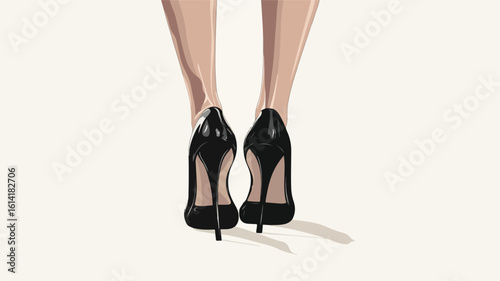 Fashionable legs in black high heels